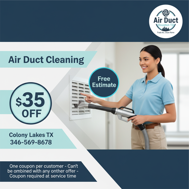   $35 off Off air duct cleaning coupon from Colony Lakes Air Ducts Cleaning TX   for professional home vent service